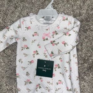 Laura Ashley button closure footie pajamas